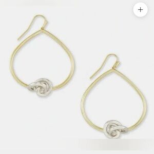 Kendra Scott Presleigh Open Frame Love  Knot Earring in Gold and Silver.
